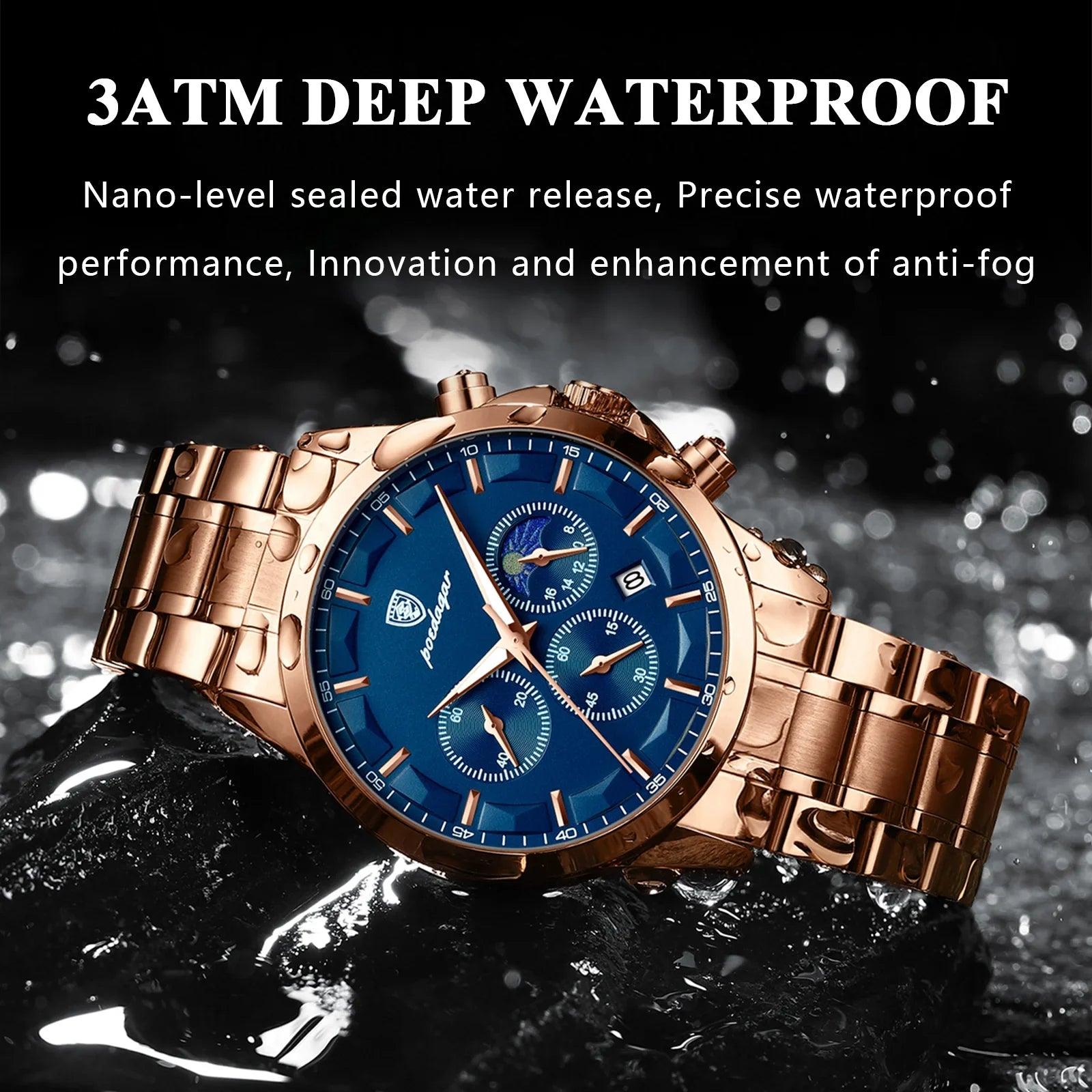 Luxury Men's Chronograph Watch: Military Waterproof Timepiece & Stylish Stainless Steel Case  ourlum.com   