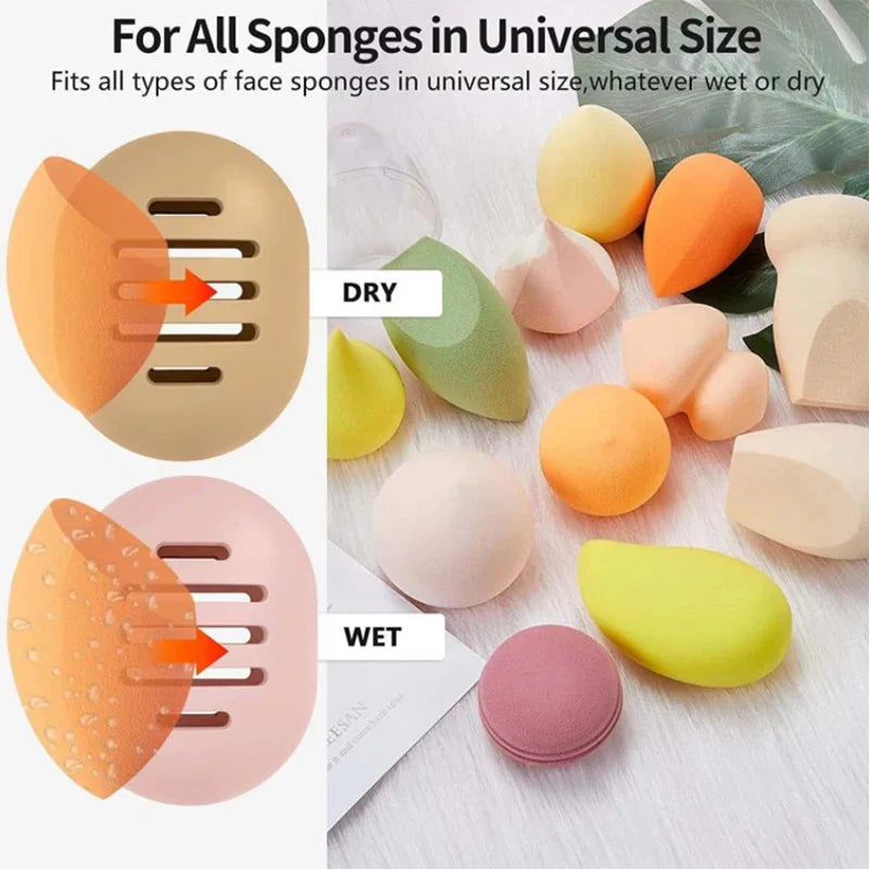 Makeup Sponge Holder Eco-Friendly Silicone Multi-hole Beauty Storage Case Travel Protable Cosmetic Puff Holder Box  ourlum.com   