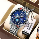 POEDAGAR Starry Sky Chronograph Watch Waterproof Luminous