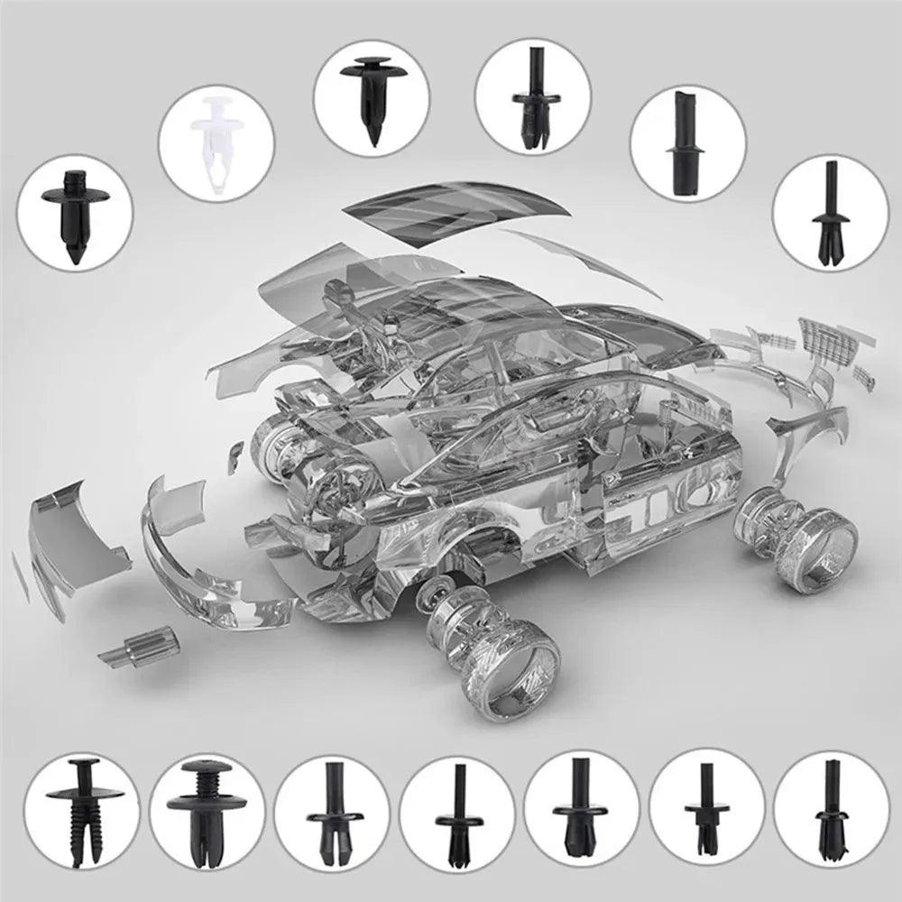 Car Plastic Retainer Clips Set - Universal Fit, Complete Kit, Wide Application  ourlum.com   