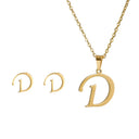 Fashion Stainless Steel Alphabet Initial Necklace Set For Women