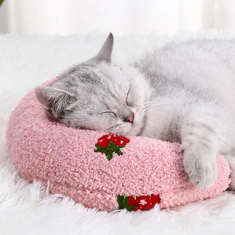 Little Cat Pillow for Deep Sleep and Comfort: Pet Neck Protector and Headrest  ourlum.com   