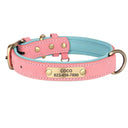 Custom Engraved Leather Dog Collar & Leash Set for Pitbulls  ourlum.com Pink XS 