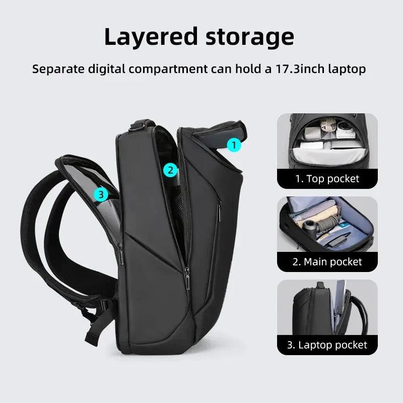 MARK RYDEN Business Backpack for Men Waterproof and Travel Laptop Backpack with USB Charging, Fits 17 Inch Laptop and Tech Gear  ourlum.com   