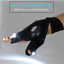 Fingerless Gloves LED Flashlight Outdoor Fishing Camping Tools