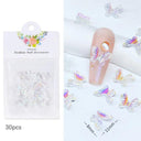 4.5g Acrylic Flower Nail Art Decoration Mixed Size White Rhinestones Silver Gem Manicure Tool Accessories For DIY Nail Design  ourlum.com 30Pc-SCHD01  