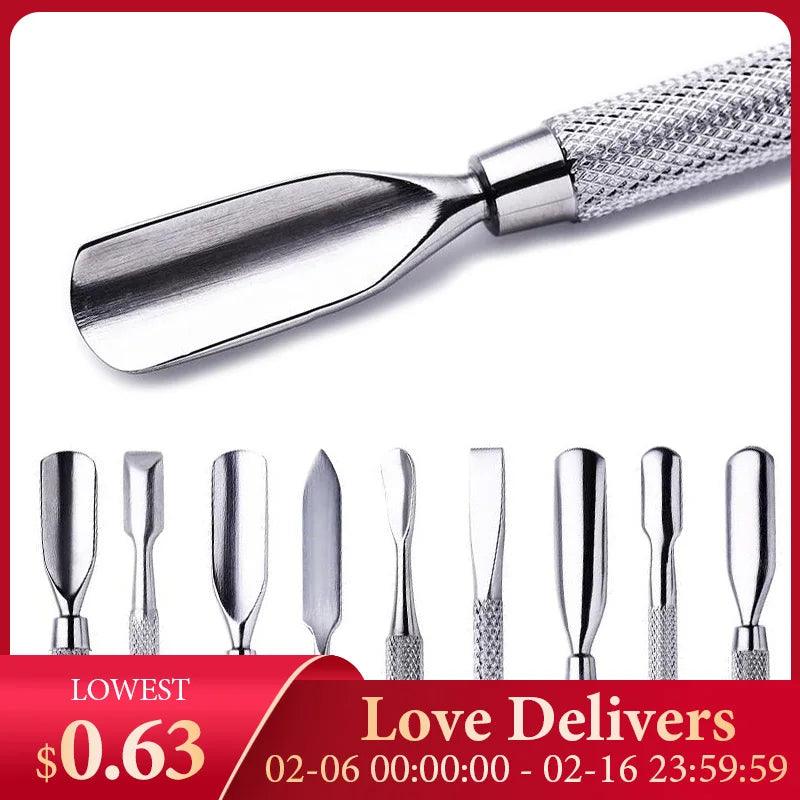 Stainless Steel Cuticle Pusher & Dead Skin Remover Tool for Nail Care  ourlum.com   