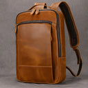 Men's Retro Crazy Horse Leather Backpack for 15.6 Inch Laptop