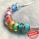 Colorful Heart Murano Glass Charm - Sterling Silver Pandora Jewelry Piece  ourlum.com   