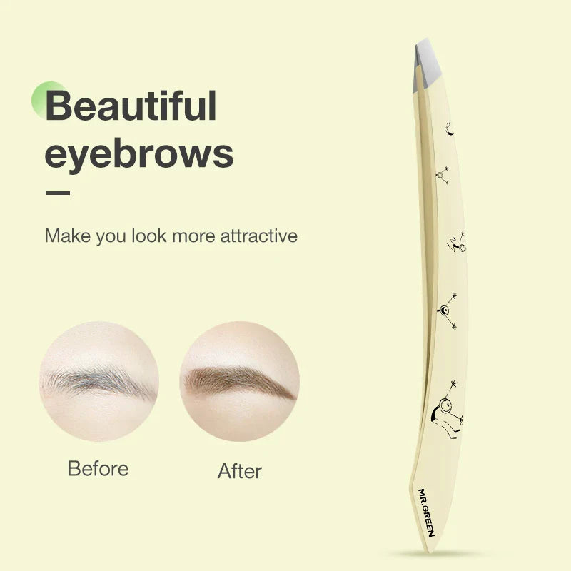 Precision Curve Handle Eyebrow Tweezers: Ultimate Beauty Tool for Perfect Hair Removal