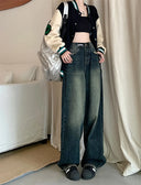 Women's Harajuku Style Loose Wide Leg Jeans Autumn Fashion