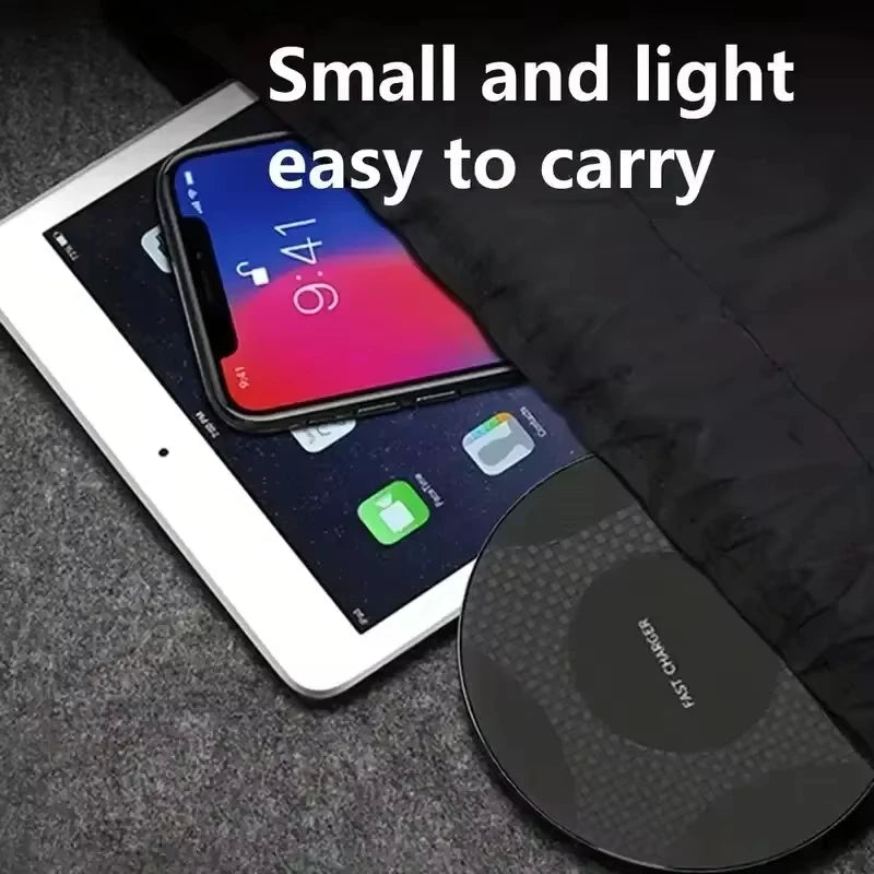 15W Wireless Charger Pad Stand for iPhone 15 14 13 12 11 X 8 Samsung Xiaomi Phone Chargers Induction Fast Charging Dock Station