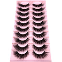 7/8/9/10Pairs Eyelashes Makeup Soft Fluffy 3D Mink False Eyelashes Thick HandMade Volume Mink Lashes Faux Cils Natural Fake Lash  ourlum.com Black 10pairs-RX-10  