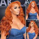 Ginger Orange Body Wave Lace Frontal Human Hair Wig 13x4