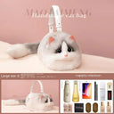 JIAERDI Lolita Plush Cute Cat Bag Women Harajuku Fur Bag