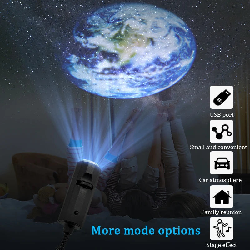 Star Projector Planet Projector Earth Moon Projection Lamp Background Atmosphere Led Night Light for Kids Bedroom Wall Decor New