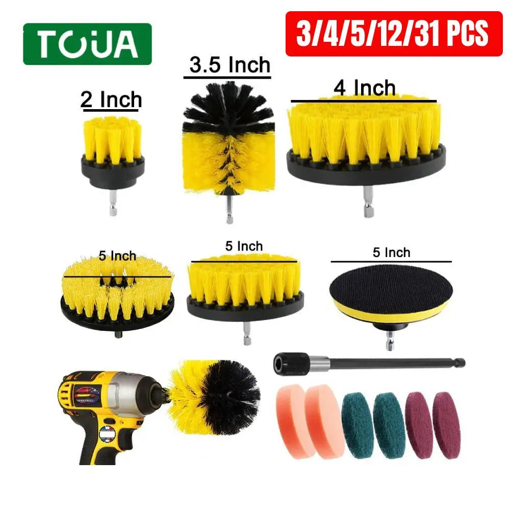 Electric Drill Brush Kit for All-Purpose Cleaning - Premium Scrubber Brushes  ourlum.com   