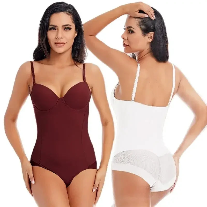 Silky Underwire White Bodysuit Shapewear for Women - Comfort & Confidence Boost