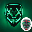 Halloween LED Purge Neon Light Up Mask With LED Gloves