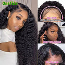 250 Density Deep Wave Lace Front Curly Human Hair Wig