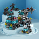 City Vehicles Building Blocks Set for Creative Kids: Construct Fire Car, Police Truck, Crane, Tank, Helicopter Bricks.  ourlum.com   