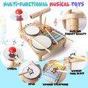 Wooden Xylophone Drum Set For Toddlers Montessori Toys