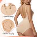 Seamless Backless Bodysuit Shapewear for Women with Open Crotch & Tummy Control