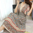 Casual Vintage Printed Dress: Retro Style and Comfort