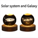 Valentines Day Gift  Galaxy Crystal Ball lamp 3D planet moon lamp USB LED night light  ourlum.com 2IN1-C  