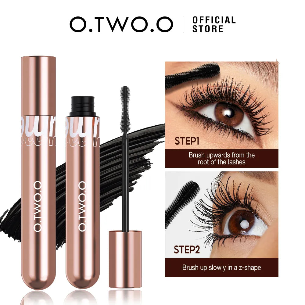 O.TWO.O Mascara Waterproof 4D Silk Fiber Curling Volume Lashes Thick Lengthening  Nourish Eyelash Extension High Quality Makeup  ourlum.com   