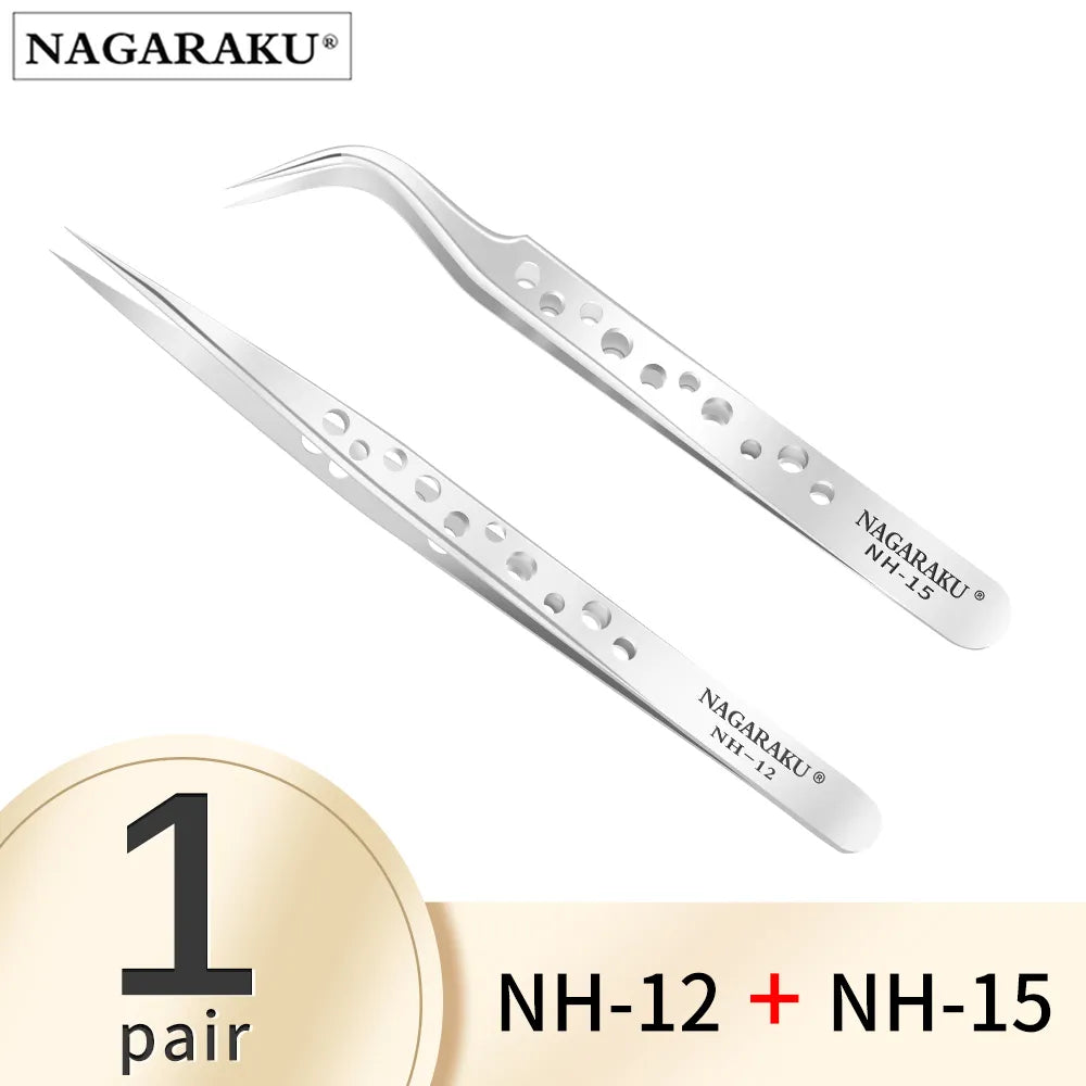 Ultimate Precision Stainless Steel Eyelash Tweezers Set with Versatile Lashes for Flawless Makeup Application