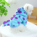 Warm Blue Dinosaur Hooded Pet Coat for Small to Medium Dogs  ourlum.com   