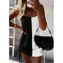 Allure Chic Backless Mini Dress: Elegant Solid Drawstring Women's Fashion Summer Dress  ourlum.com Black White XL 