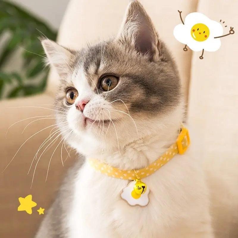 Adjustable Cute Kitten Collar with Bell - Safe & Stylish Cat Accessories  ourlum.com   