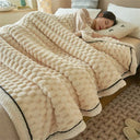 Winter Warm Blanket Skin-Friendly Striped Bedspread Throw