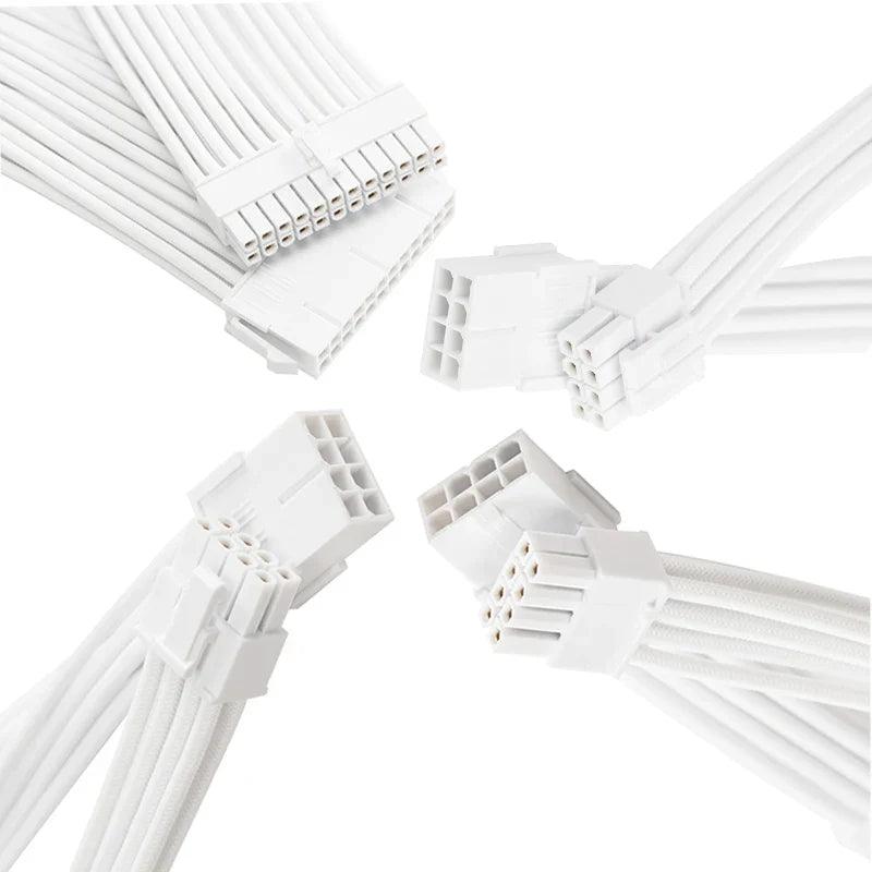 FormulaMod White PSU Extension Cable Kit: Elevate Your Build with Solid Color Cables  ourlum.com   