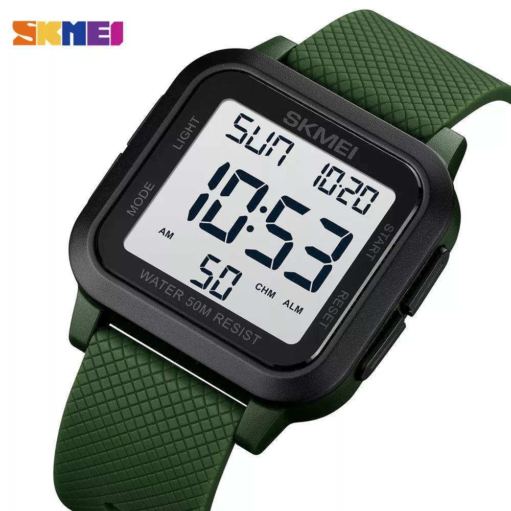 SKMEI Mens Outdoor Sport Chronograph Digital Watch with Alarm and LED Display  ourlum.com   