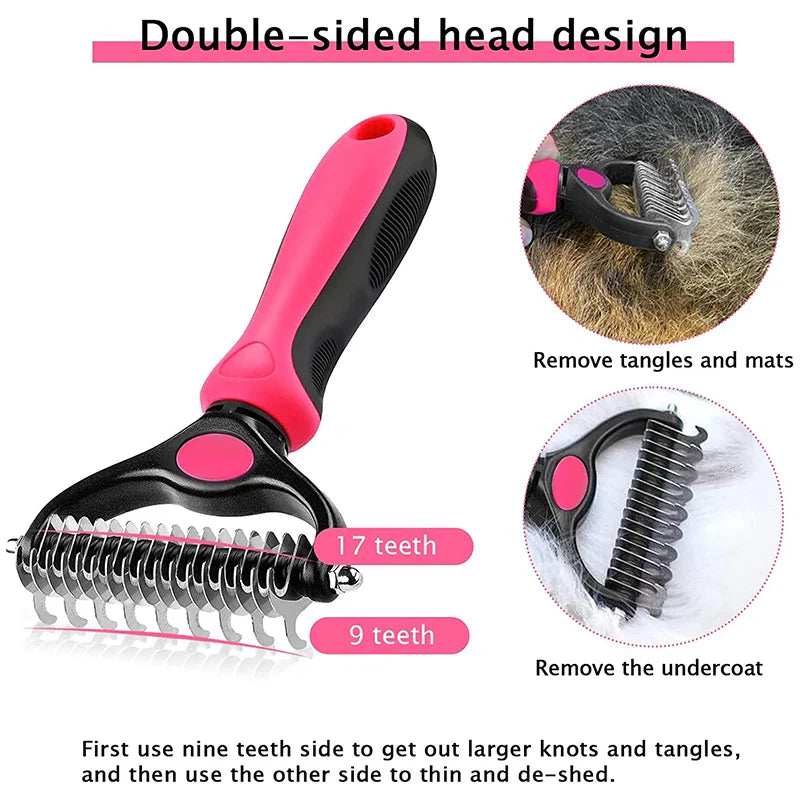 Professional Pet Deshedding Brush for Dogs and Cats: Reduce Shedding, Prevent Tangles, and Promote Blood Circulation  ourlum.com   