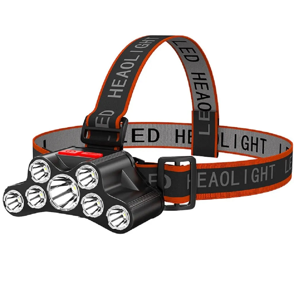 7LED Rechargeable Waterproof Headlamp: Versatile Outdoor Lighting Solution  ourlum.com Cold White black 