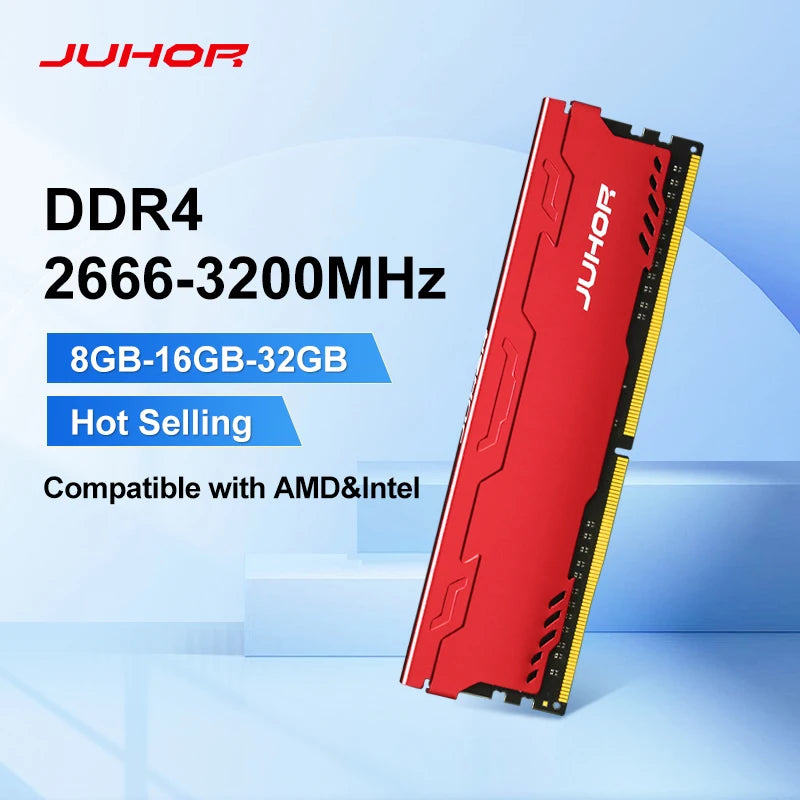 JUHOR Memoria Ram DDR4 8G 16G 32G 2666 3200MHz Udimm  Dimm  Desktop Memory