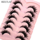 NEW 7Pairs Lashes manga Lashes 3D Clear Band Lashes Natural Look Wispy Mink Eyelashes Fluffy Cat Eye Lashes Pack Fake Eyelashes  ourlum.com 7pairsLF10  