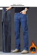 Tall Men Denim Pants Fleece Thick Warm Winter Stretch Jean