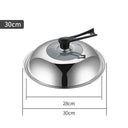 Universal Glass Lid for Wok and Skillets 30-36cm Cover