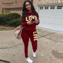 2 Piece Set Women Outfit LOVE Letter Print Tracksuit Plus Size