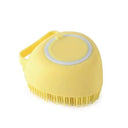 Pet Grooming Gloves: Soft Silicone Massage Brush for Dogs Cats  ourlum.com Heart-shaped Yellow As the pictures 