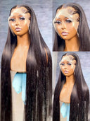 34 Inch Brazilian Bone Straight Lace Front Wig for Women