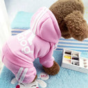 Small Dog Autumn Winter Warm Cotton Coat Jacket Outfit  ourlum.com Pink XS 