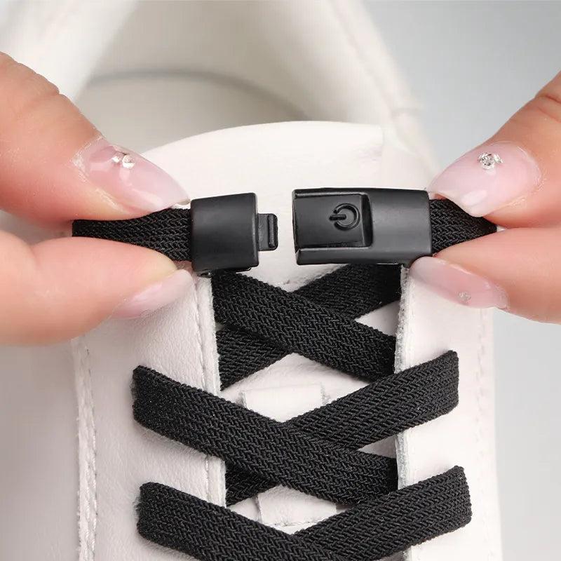 Colorful Press Lock Elastic Shoelaces for Sneakers and Flats  ourlum.com   