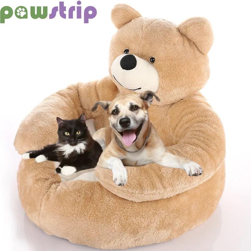 Cozy Bear Hug Dog Bed: Winter Warm Plush Cat Mat & Nest Sofa  ourlum.com   