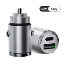 Xiaomi Car Charger PD Fast Charging Dual Chips for iPhone Samsung Huawei  ourlum.com 30W Grey  